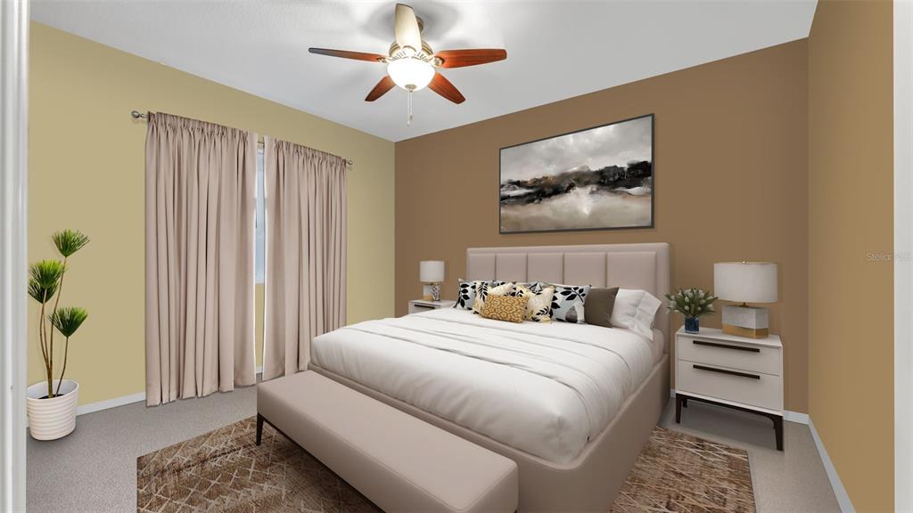 237 McLean Point Winter Haven, FL 33884 - Photo 30 of 85 a bedroom with a bed and a chandelier