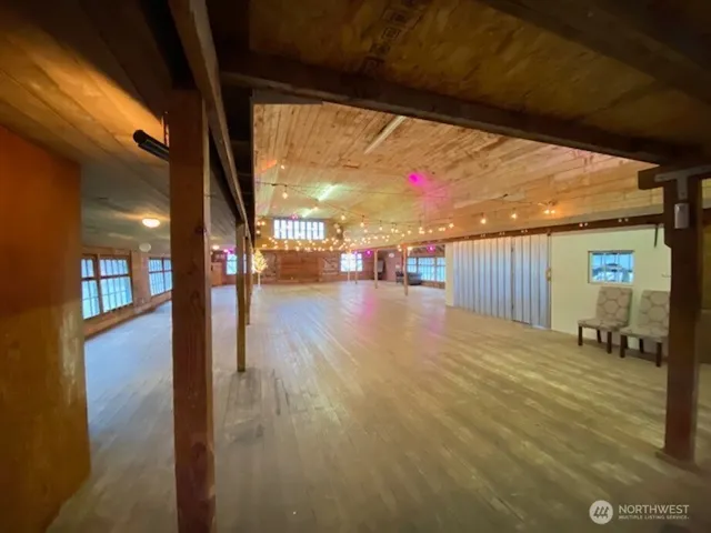 a view of city with the shops and fruits market
