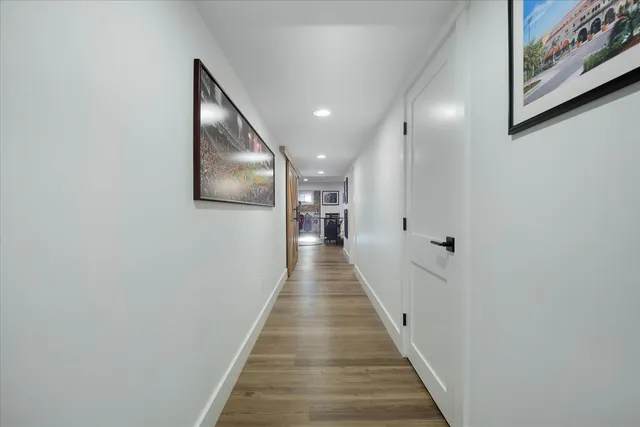 a media room with lots of chairs and a projector