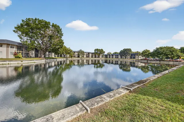 a view of a lake with houses
