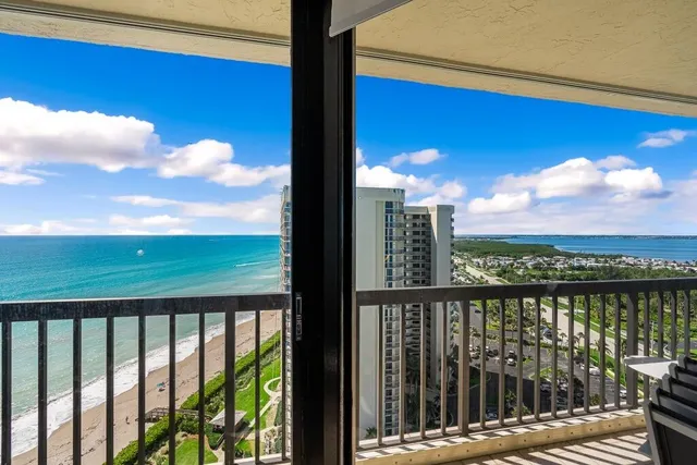 a view of city from balcony