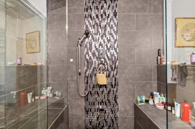 a bathroom with a shower