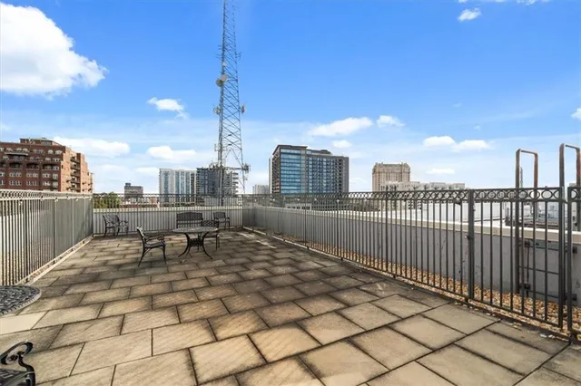 a view of balcony with city view