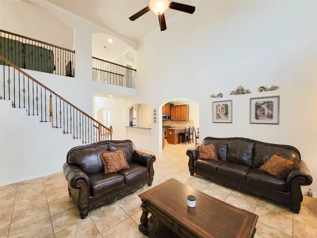 a living room with furniture