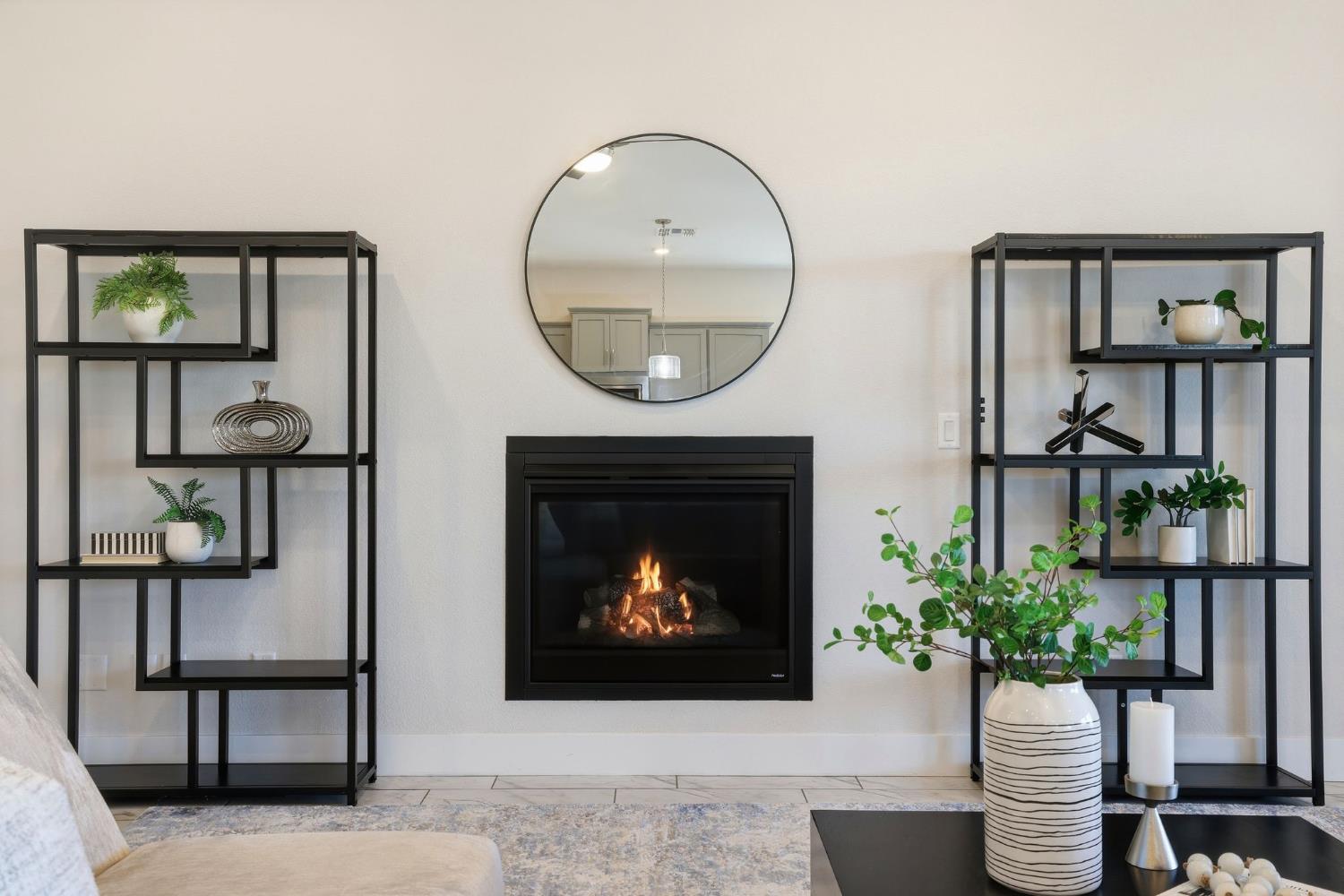 2121 Arbor Rdg Drive Roseville, CA 95747 - Photo 33 of 83 a living room with furniture a potted plant and a fireplace