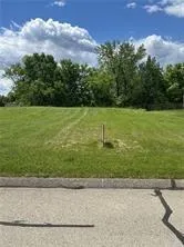 a view of a field with an trees