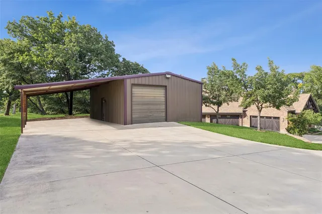 a car parked in a garage
