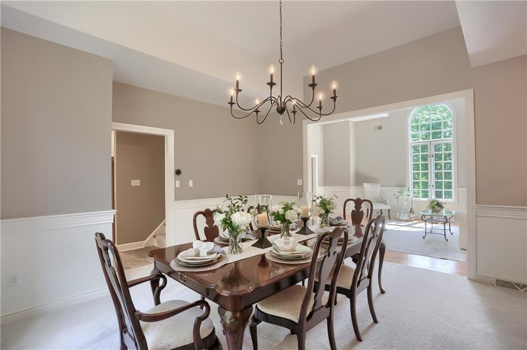 337 Parker Road Sarver, PA 16055 - Photo 6 of 25 Notice the high architectural ceiling in the dining room which has space for the entire family. New carpeting, and chandelier.