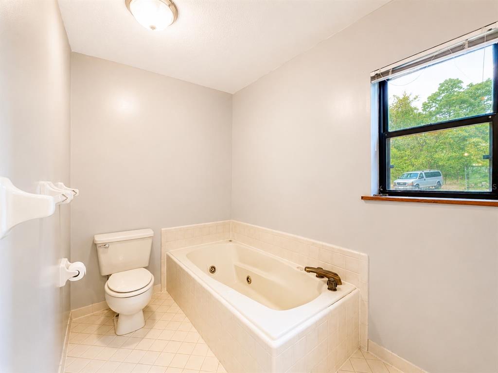 7119 Immokalee Road Keystone Heights, FL 32656 - Photo 21 of 50 a bathroom with a toilet a sink and a bathtub
