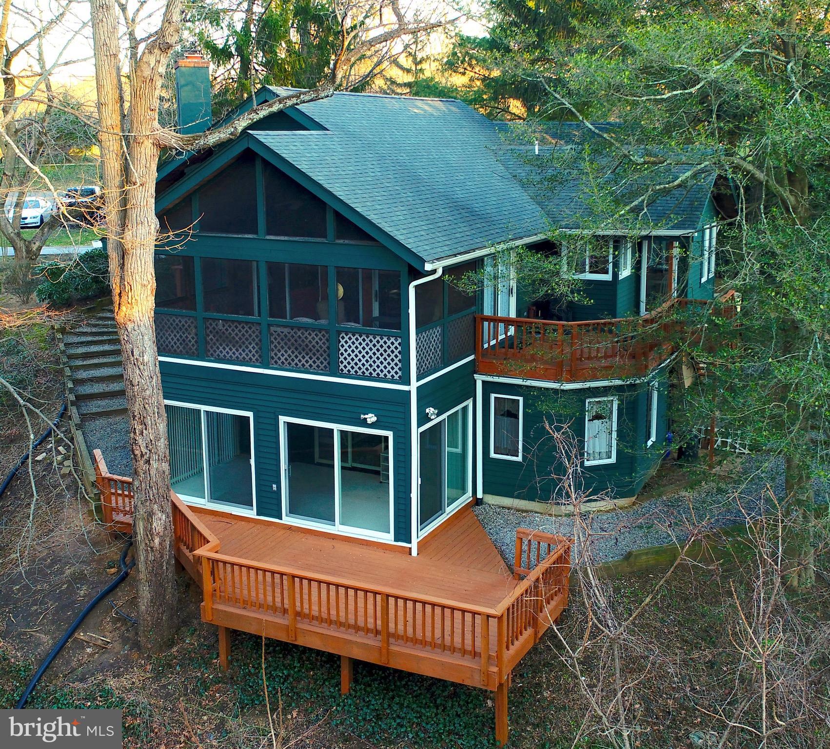 Rear of Home - Decks & Porche