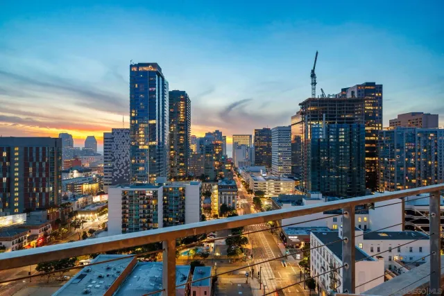 a city view from the balcony