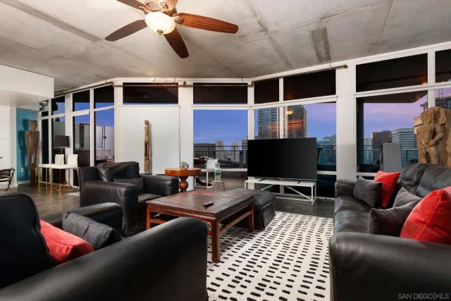 a view of a city with tall buildings