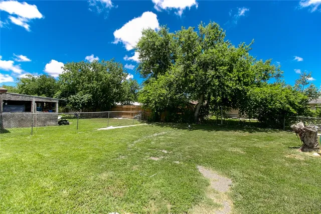 a view of a backyard