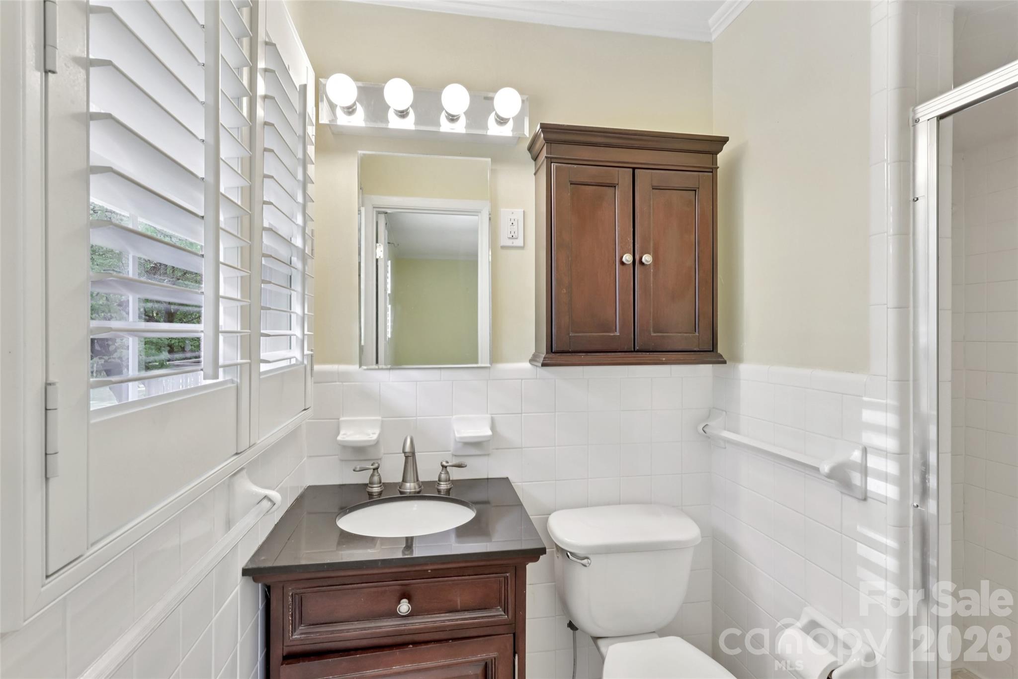1002 Ridge Street Albemarle, NC 28001 - Photo 24 of 45 a bathroom with a toilet a sink and mirror