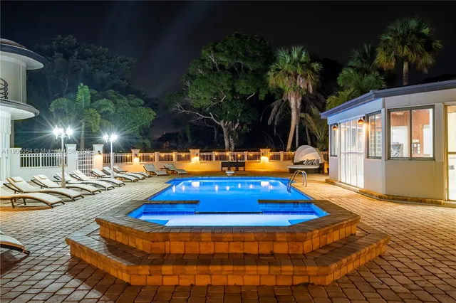 a view of a lake with a city