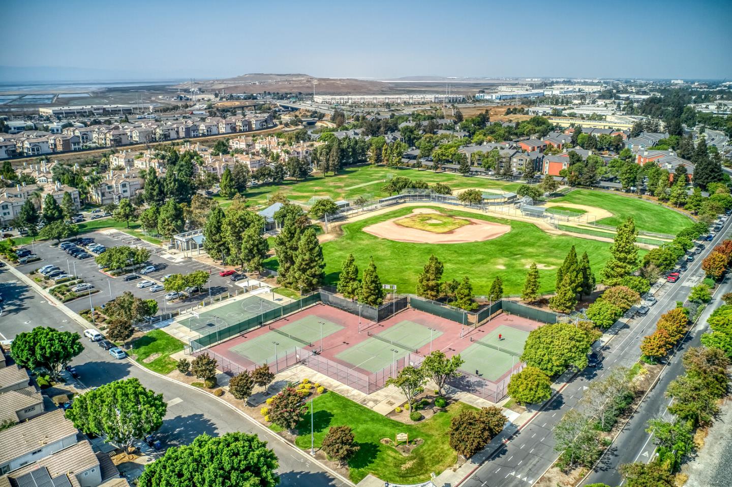 191 Seaside Drive Milpitas, CA 95035 - Photo 10 of 12 an aerial view of residential houses with outdoor space and swimming pool