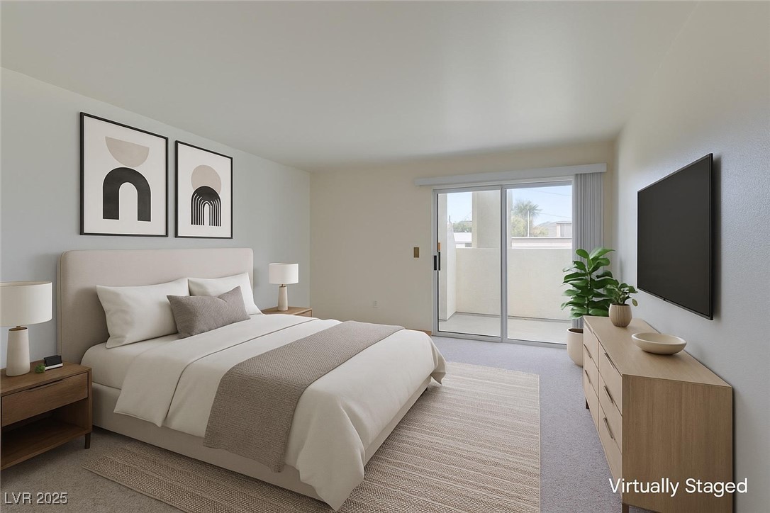 698 South Racetrack Road, Unit 711 Henderson, NV 89015 - Photo 16 of 25 Carpeted bedroom with access to outside-Virtually Staged