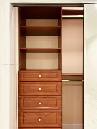 a close view of closet