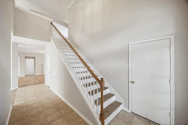 a view of an entryway with staircase