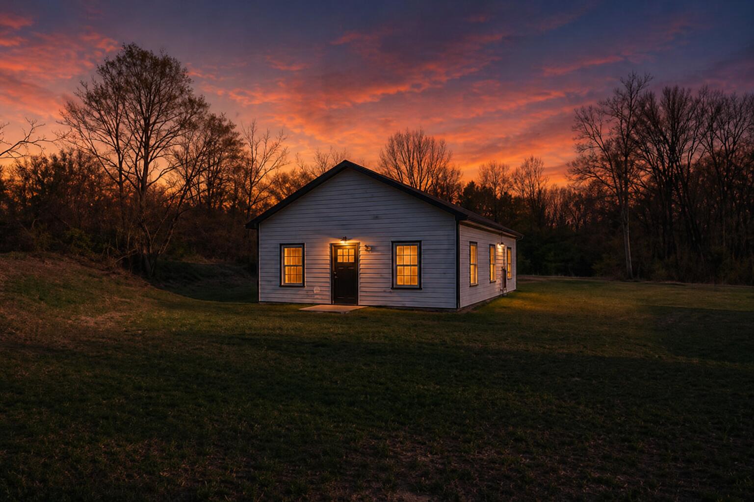 2084 West Fenwick Road Fenwick, MI 48834 - Photo 19 of 38 Backyard twilight