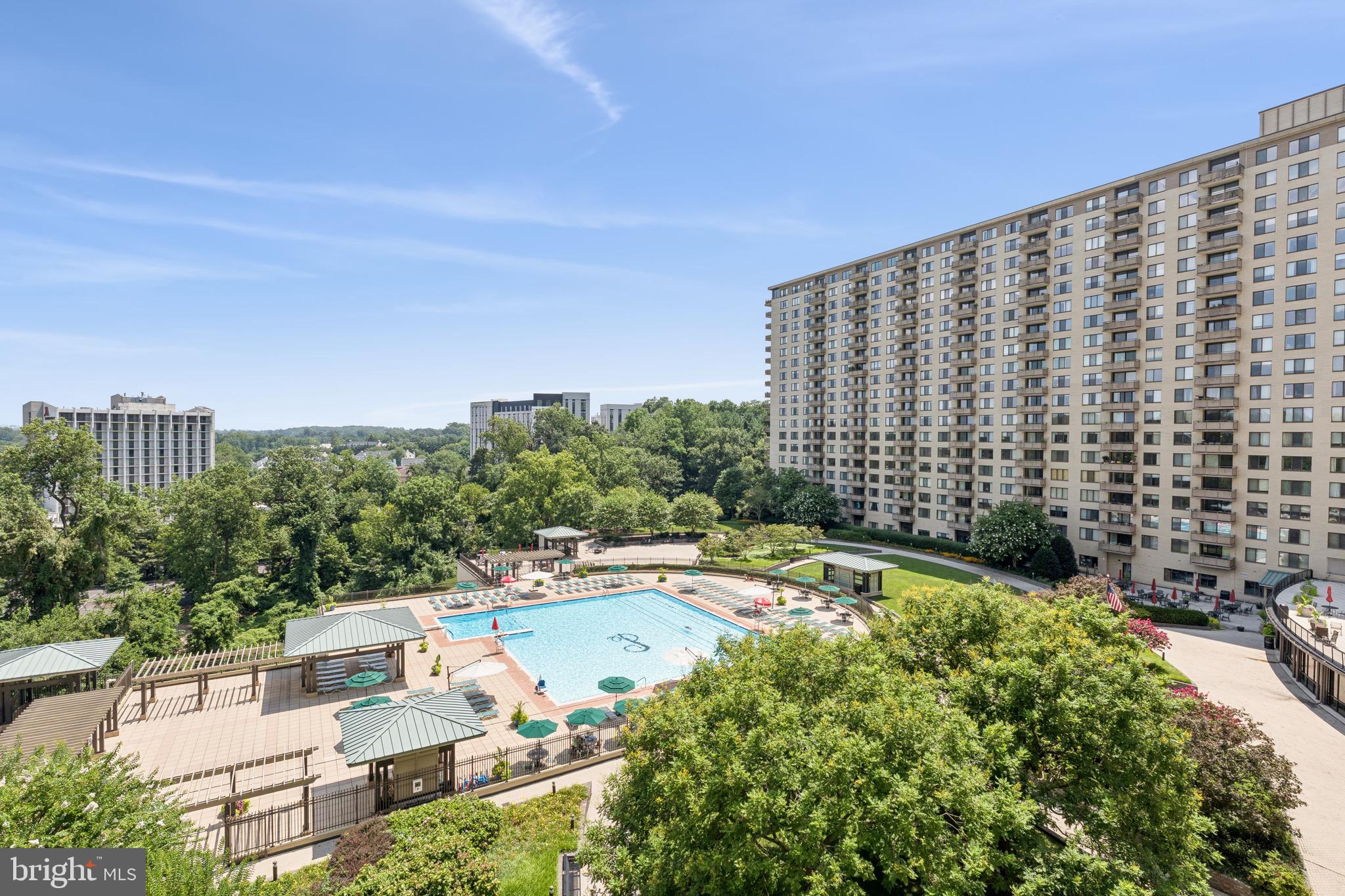 5225 Pooks Hill Road, Unit 220N Bethesda, MD 20814 - Photo 25 of 51 Pool- grilling area-Gardens