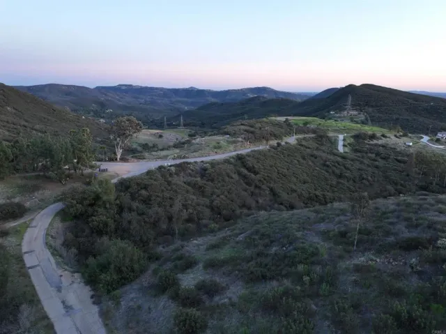 a view of an outdoor space and mountain view