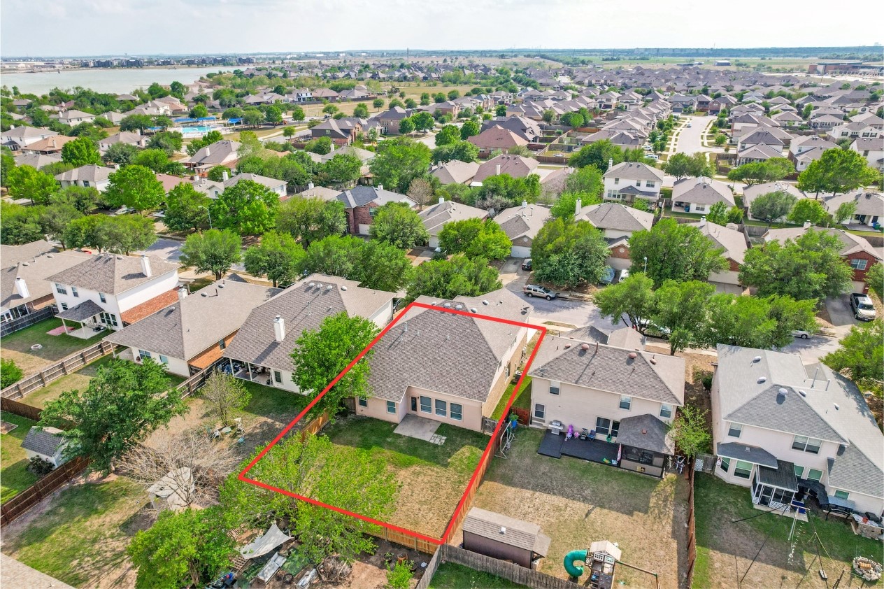 3816 Bandice Lane Pflugerville, TX 78660 - Photo 30 of 33 Aerial view of residential area with property boundaries highlighted