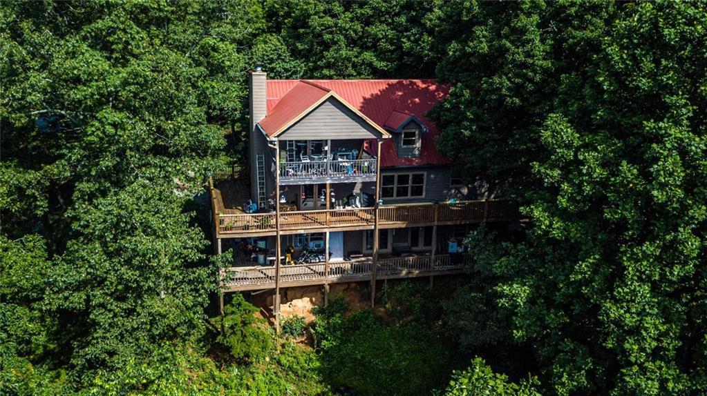 8 Mt Sequoyah Road Jasper, GA 30143 - Photo 1 of 86 an aerial view of house with swimming pool outdoor seating and trees
