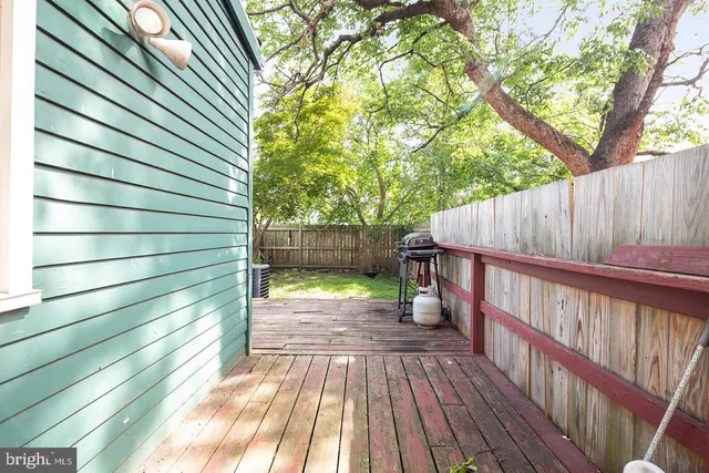 a view of wooden deck