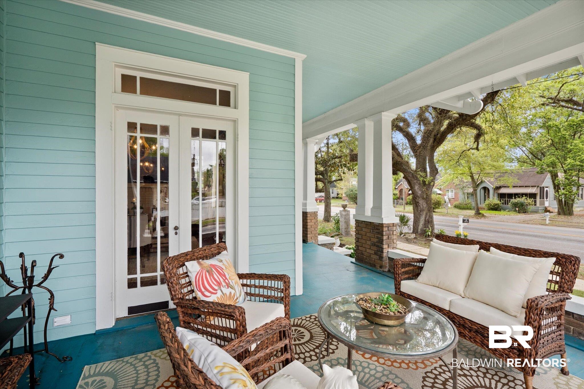 466 Michigan Avenue Mobile, AL 36604 - Photo 37 of 38 Exterior space featuring covered porch with two entrances for convenience and historical charm.