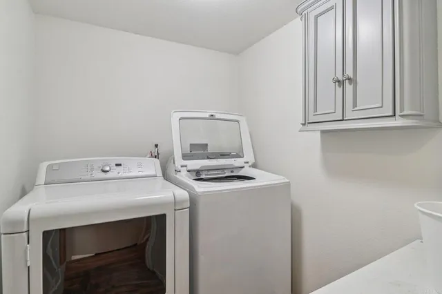 a view of a room with windows