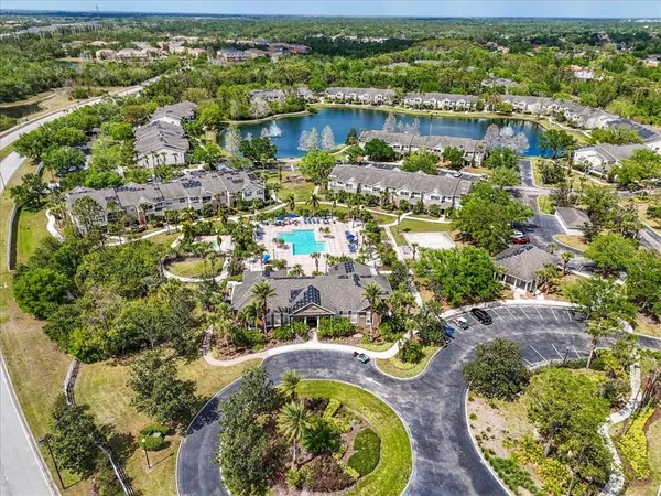 an aerial view of residential house with outdoor space