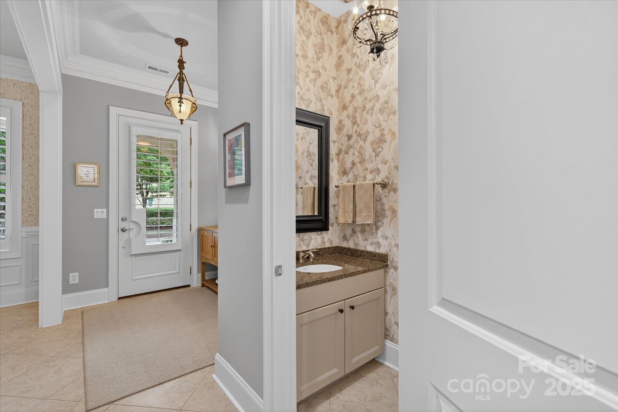 9614 Wheatfield Road Charlotte, NC 28277 - Photo 11 of 47 a bathroom with a granite countertop shower a mirror and a sink