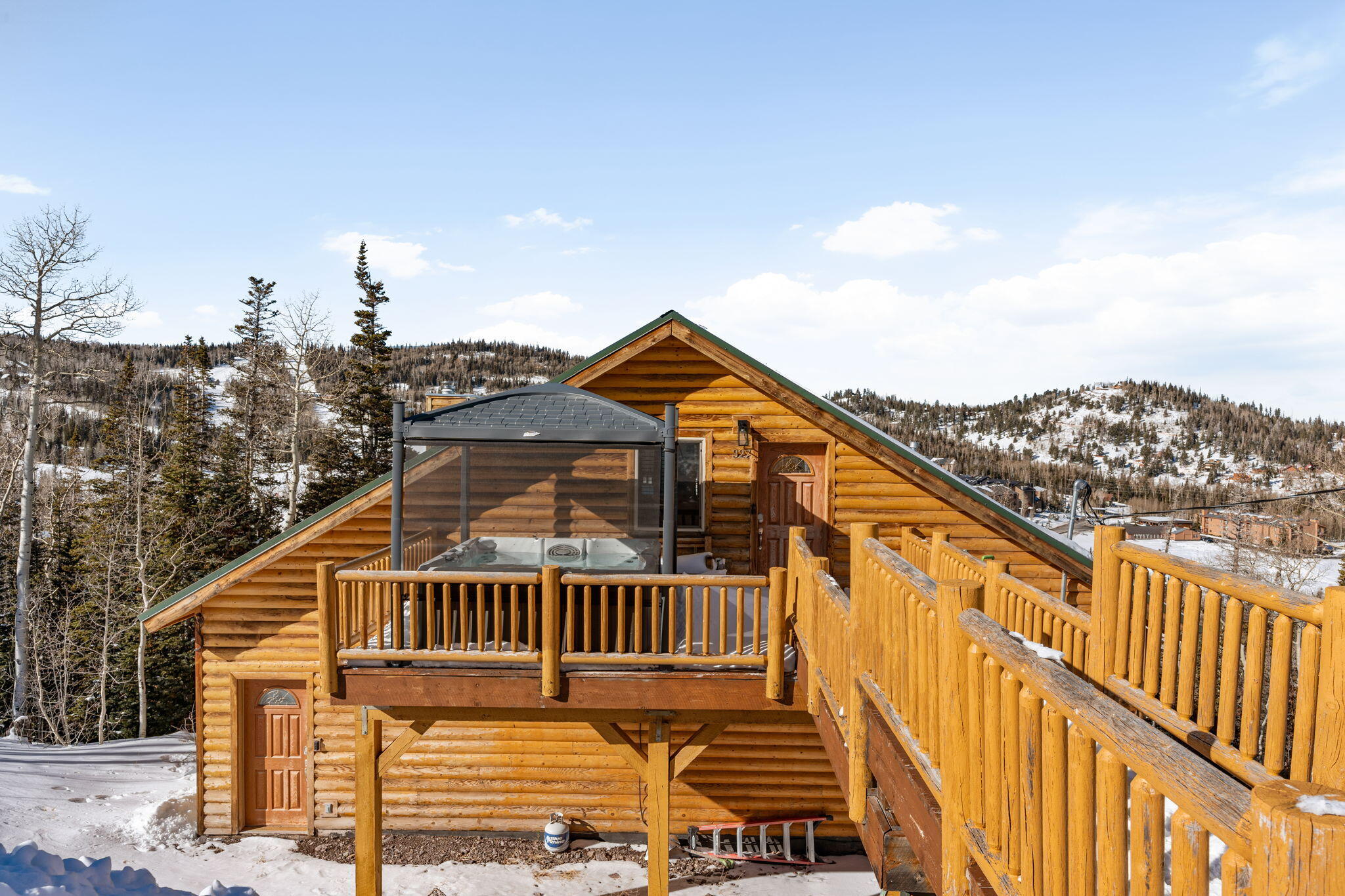 327 Aoki Michi Brian Head, UT 84719 - Photo 60 of 87 View from Street with Sauna Cover up