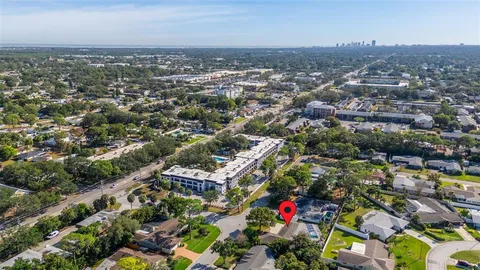 an aerial view of multiple house