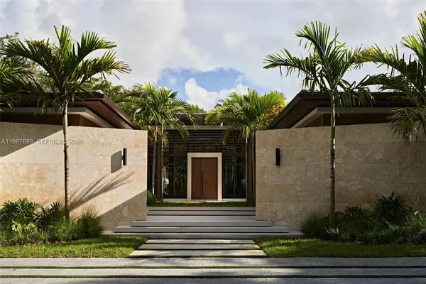 a front view of a house with entryway