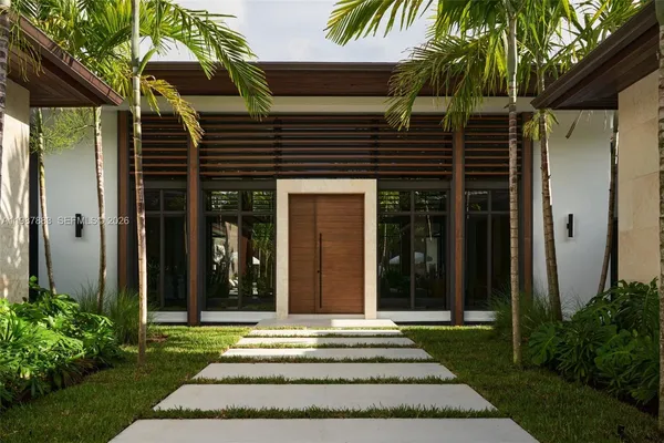 a view of a entryway door front of house
