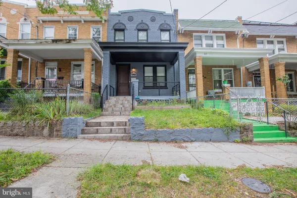 a front view of a house with garden and plants