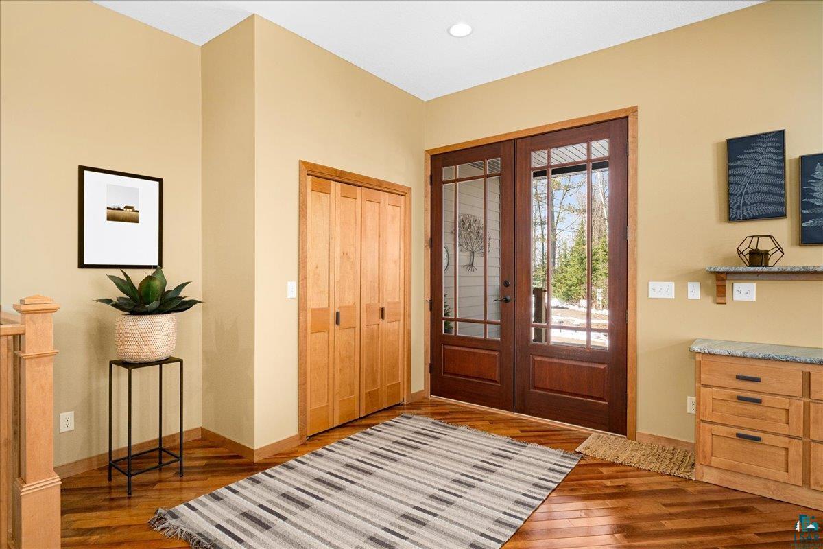 92598 Spells Road Sturgeon Lake, MN 55783 - Photo 5 of 60 Foyer with french doors and wood-type flooring