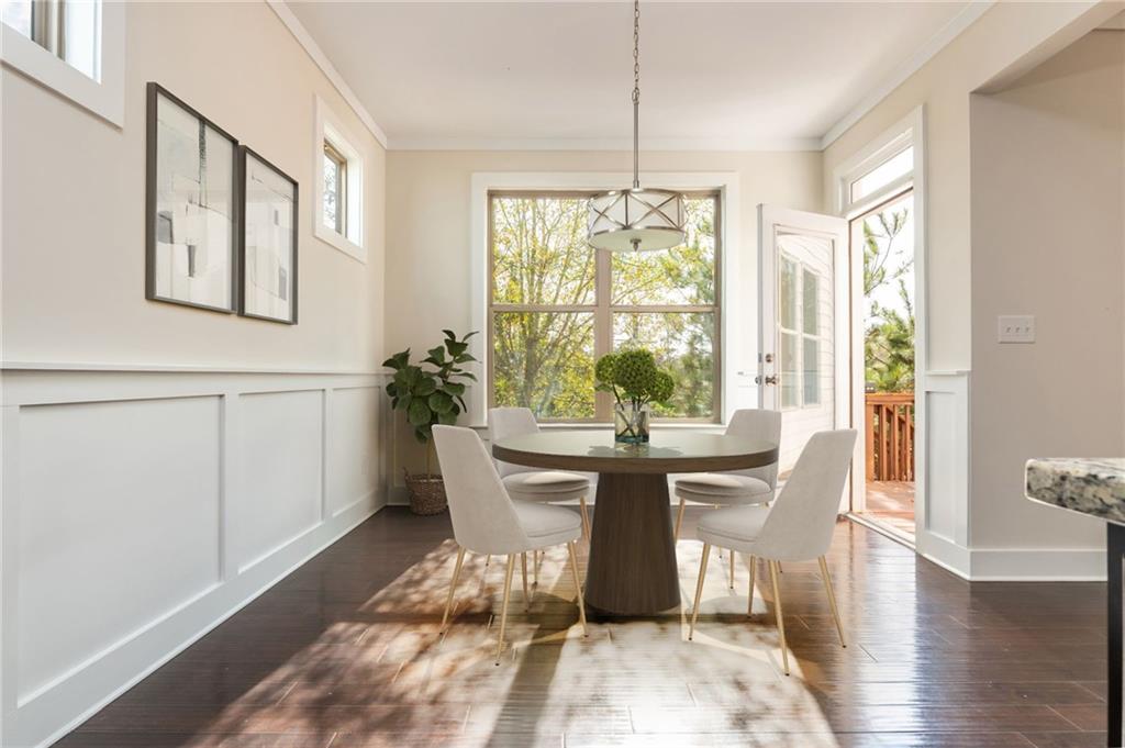 5914 High Hampton Lane Mableton, GA 30126 - Photo 4 of 32 a view of a dining room with furniture window and wooden floor