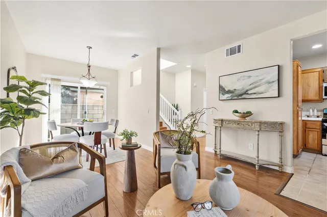 a living room with furniture