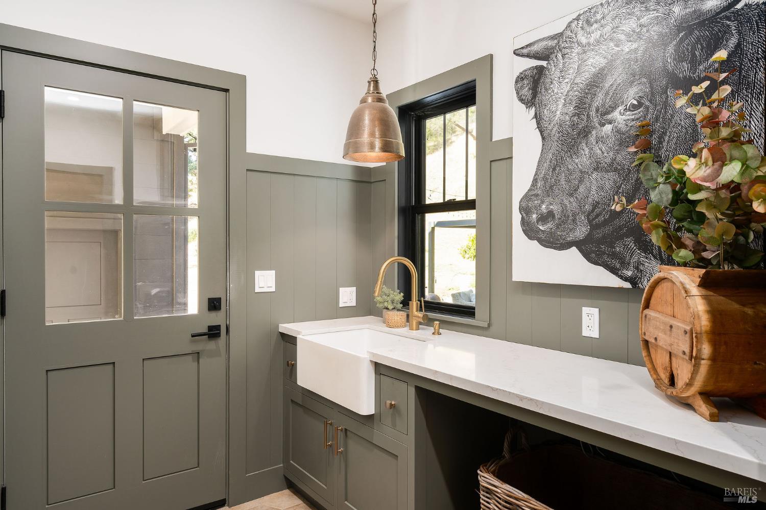 5400 Wragg Canyon Road Napa, CA 94558 - Photo 47 of 68 a bathroom with a sink vanity and a mirror