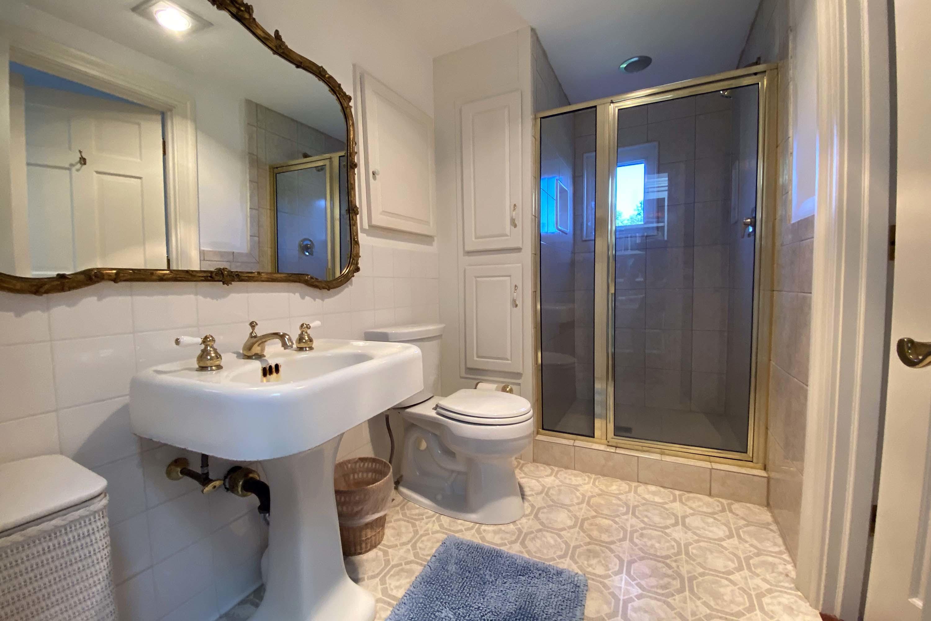 17 High Mark Road Chilmark, MA 02535 - Photo 15 of 52 a bathroom with a sink toilet and shower