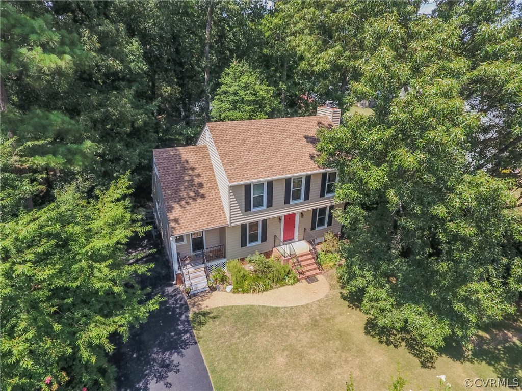 6202 Husting Road Chesterfield, VA 23832 - Photo 48 of 50 an aerial view of a house with yard and trees in the background