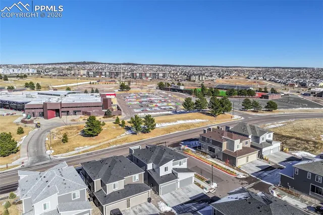 an aerial view of a city