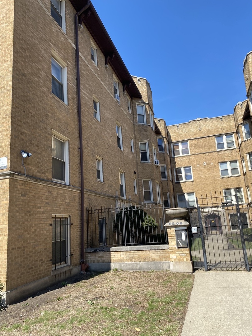 a view of a building with many windows