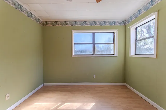 an empty room with a window