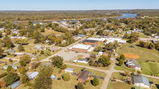 an aerial view of residential building with parking space