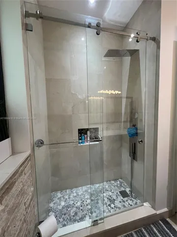 a bathroom with a shower