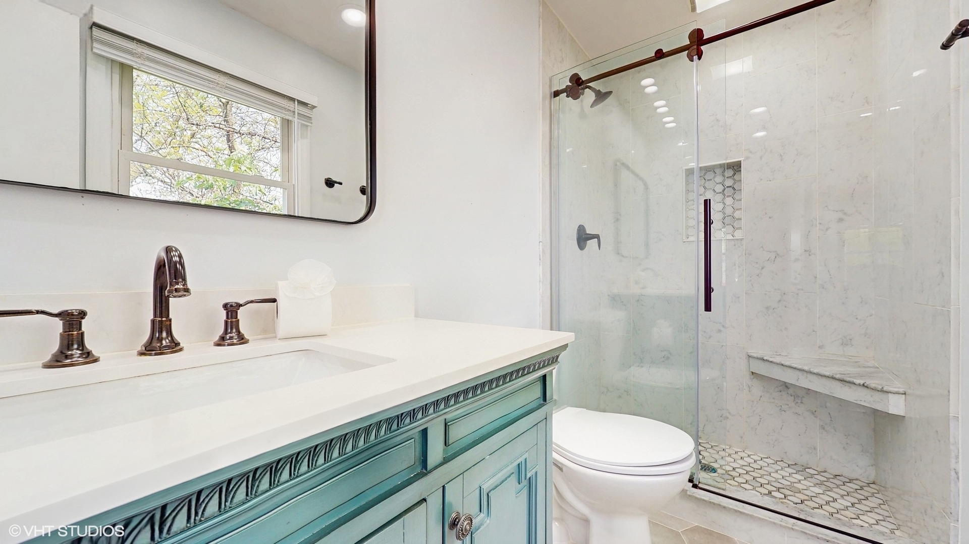 2525 Ridge Road Aurora, IL 60504 - Photo 13 of 36 a bathroom with a sink toilet and shower
